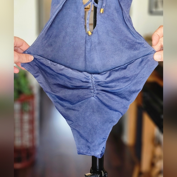 Blue Life Lace-Up One Piece Swimsuit - Picture 5 of 7